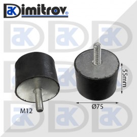 Антивибрационен тампон М12 х Ø 75 х 55 mm